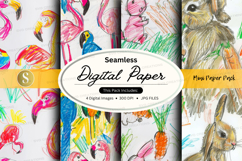 Seamless digital paper - cute patterns digital paper pack Product Image 1