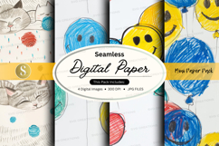 Seamless digital paper pack - happy balloons Product Image 1