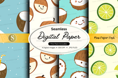 Seamless digital paper - monkey and lime theme Product Image 1