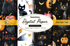Halloween cats digital paper Product Image 1