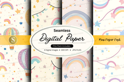 Rainbow and stars digital paper Product Image 1