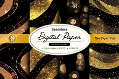 Golden matryoshka nesting dolls seamless pattern Product Image 1