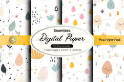 Seamless digital paper - mushroom paper pack digital paper Product Image 1