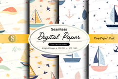 Seamless nautical digital paper Product Image 1
