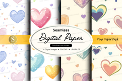 Seamless digital paper - heart pattern digital paper pack Product Image 1