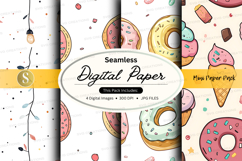 Seamless digital paper - donut and ice cream Product Image 1
