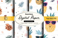 Tropical pineapple digital paper Product Image 1