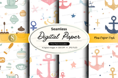 Seamless digital paper - nautical and sweet treats Product Image 1