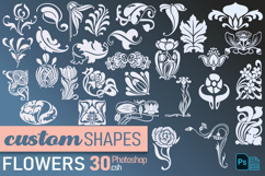Art nouveau flower shapes for Photoshop, .csh file Product Image 1