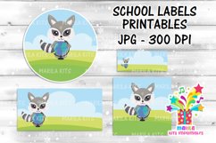 Raccoon School Labels Printables Product Image 2