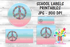 Peace sign School Labels Printables Product Image 2