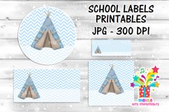 boho tent school Labels Printables Product Image 2