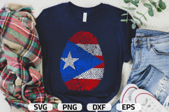 Puerto Rico SVG, Puerto Rico Flag Fingerprint, SVG PNG Product Image 1