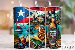 Puerto Rico Tumbler Wrap, Travel Tumbler, Puerto Rico Flag Product Image 1