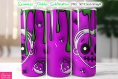 Green Slime Halloween|Puffy Monster Skull Tumbler Wrap Product Image 2