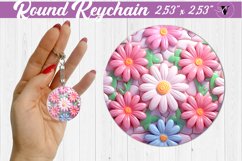 Round keychain sublimation | 3D Puff Product Image 1