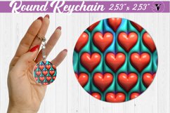 Round keychain sublimation | 3D Puff Product Image 1