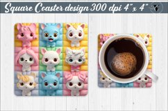 Square Coaster | Puff | 3D coaster Product Image 1