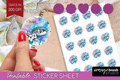 Puffer Fish Floral Round Sticker Tropical Printable Sticker Product Image 1