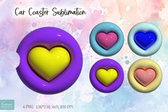 puffy heart car coaster sublimation