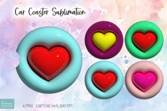 puffy heart car coaster sublimation