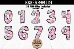 Puffy Hearts Valentine Doodle Alphabet &amp; Numbers | PNG Files Product Image 3