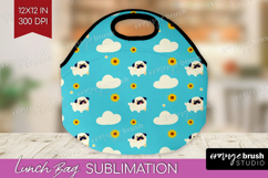 Pug Dog Lunch Bag Cute Chibi Puppy Lunch Bug PNG Sublimation Product Image 1