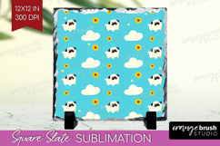 Pug Dog Slate PNG Cute Chibi Puppy Square Slate Sublimation Product Image 1
