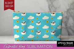 Pug Dog Cosmetic Bag Cute Chibi Puppy Makeup Bag PNG Product Image 1