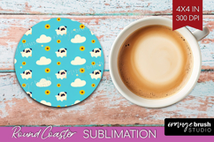 Pug Dog Round Coaster Cute Chibi Puppy Coaster PNG Product Image 1