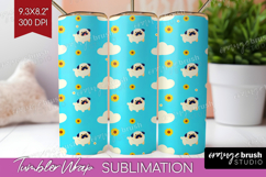 Pug Dog Tumbler Wrap Cute Chibi Puppy Tumbler PNG Product Image 1
