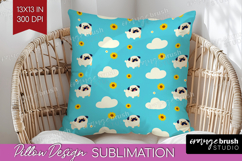 Pug Dog Pillow Sublimation Cute Chibi Puppy Pillow Cover PNG Product Image 1