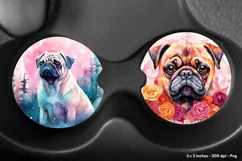 Pug Car Coasters  Dog Car Coaster Png Puppy Coaster Png