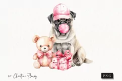Valentine Pug Dog PNG | Valentine's Day Clip Product Image 1