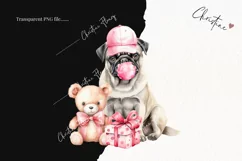 Valentine Pug Dog PNG | Valentine's Day Clip Product Image 2