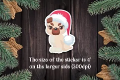 Dog Christmas print and cut stickers PNG Product Image 2