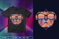 Pug dog colorful wearing a eyeglasses vector illustration Product Image 1