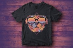 Pug dog colorful wearing a eyeglasses vector illustration Product Image 2
