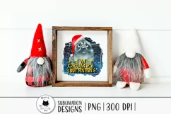 funny christmas png design with pug dog and funny quote shown on frame