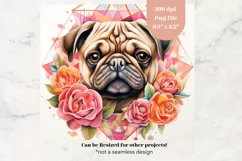 Pug Tumbler Wrap  Dog Tumbler Pug Sublimation Design Png 