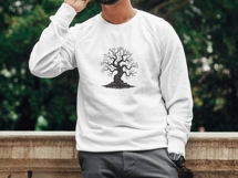 Artistic Twisted Oak Tree Sketch Embroidery Product Image 10