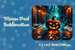 Night Halloween pumpkins Mouse pad Sublimation Product Image 1