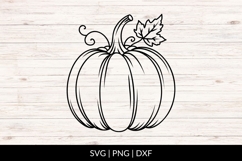 Hand Drawn Pumpkin SVG With Leaf Product Image 1