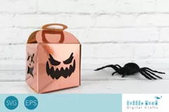 Pumpkin Face Party Favour Box SVG, Halloween SVG Product Image 1
