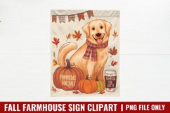 Fall Farmhouse Sign Clipart PNG Product Image 1