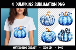 Pumpkins Autumn Sublimation Clip Art I Autumn PNG Product Image 1