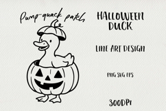 Line Art Cute Halloween Duck | EPS, SVG, PNG Product Image 1