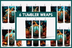 6 3D Tumbler Wrap Embroidered Pumpkins I 3D Tumbler Wrap Product Image 1