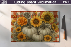 Pumpkin Floral Cutting Board | Thanksgiving Chopping Board Product Image 1