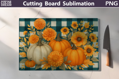 Pumpkin Floral Cutting Board | Thanksgiving Chopping Board Product Image 1